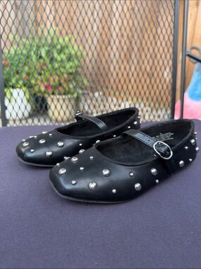 art class Black Studded Mary Jane Flats with Buckle little girl 13